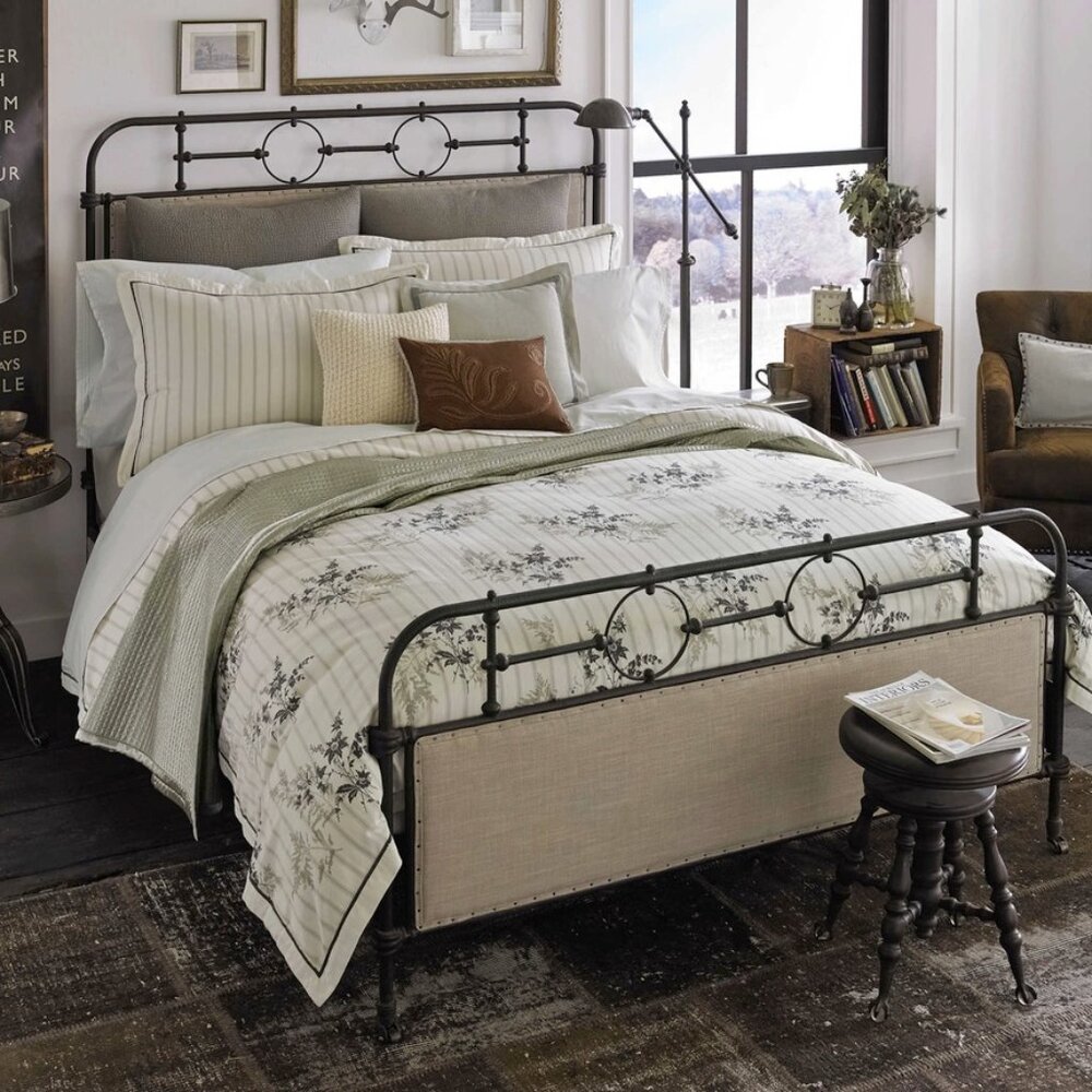 Beekman 1802 Sangerfield Queen Pillow Sham Ivory Gray Stripe